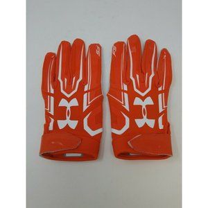 New Under Armour Men's Orange/Orange/White WR Football Gloves - Size 2XL